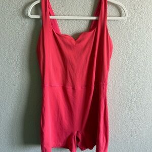 Athleisure Runsie Romper - Bright Coral Activewear One Piece Workout L